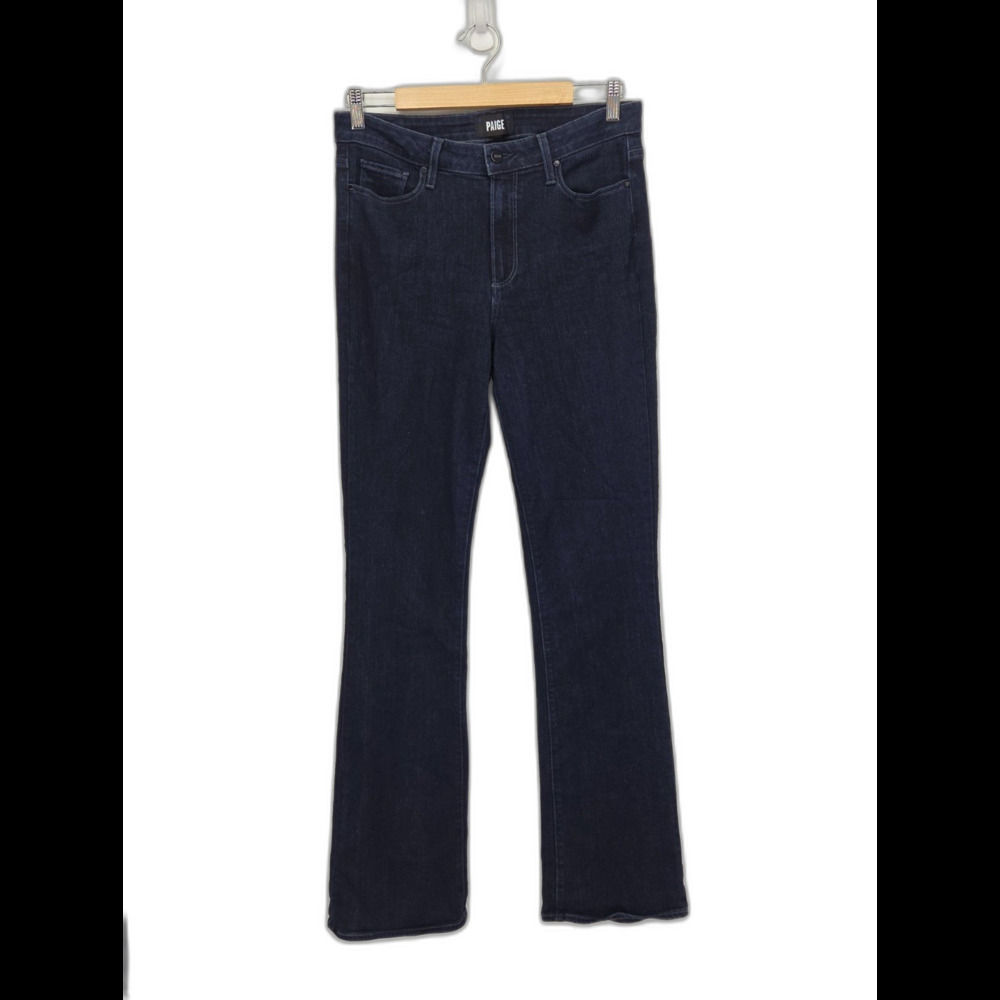 Paige Manhattan Jeans Womens 30x34 Eve Dark Blue Wash High Rise Bootcut Stretch